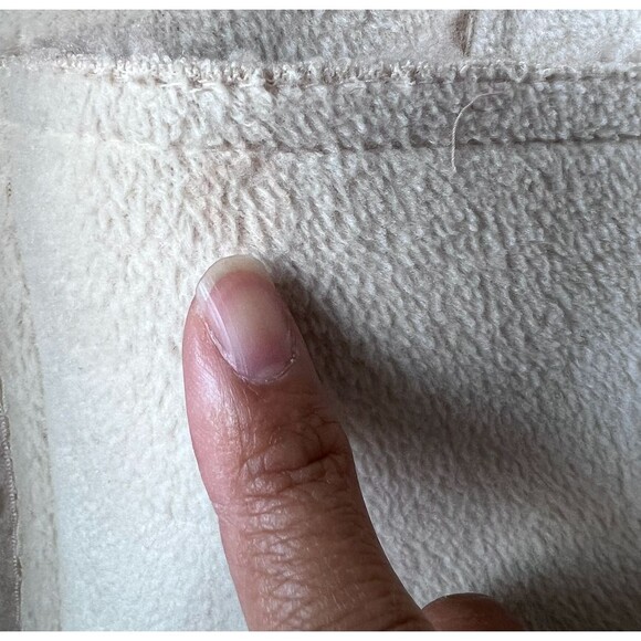 Old Navy Sherpa Fleece Jacket Women Large Beige Zip Buttons Pockets Cozy Winter - Picture 16 of 16